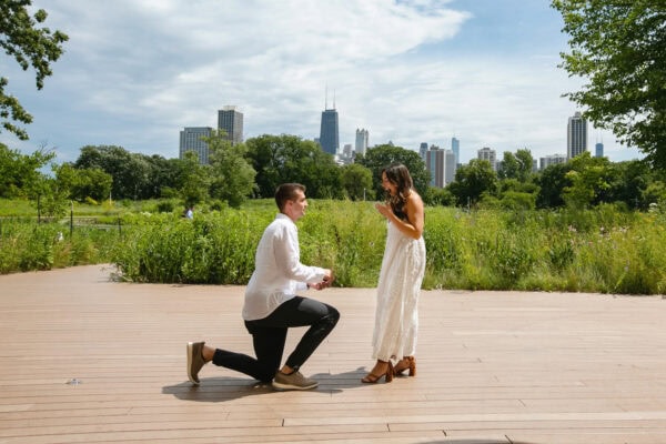 man proposes to fiance at lincoln park zoo chicago