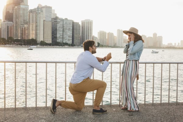 man proposes to his fiance at milton lee olive park chicago